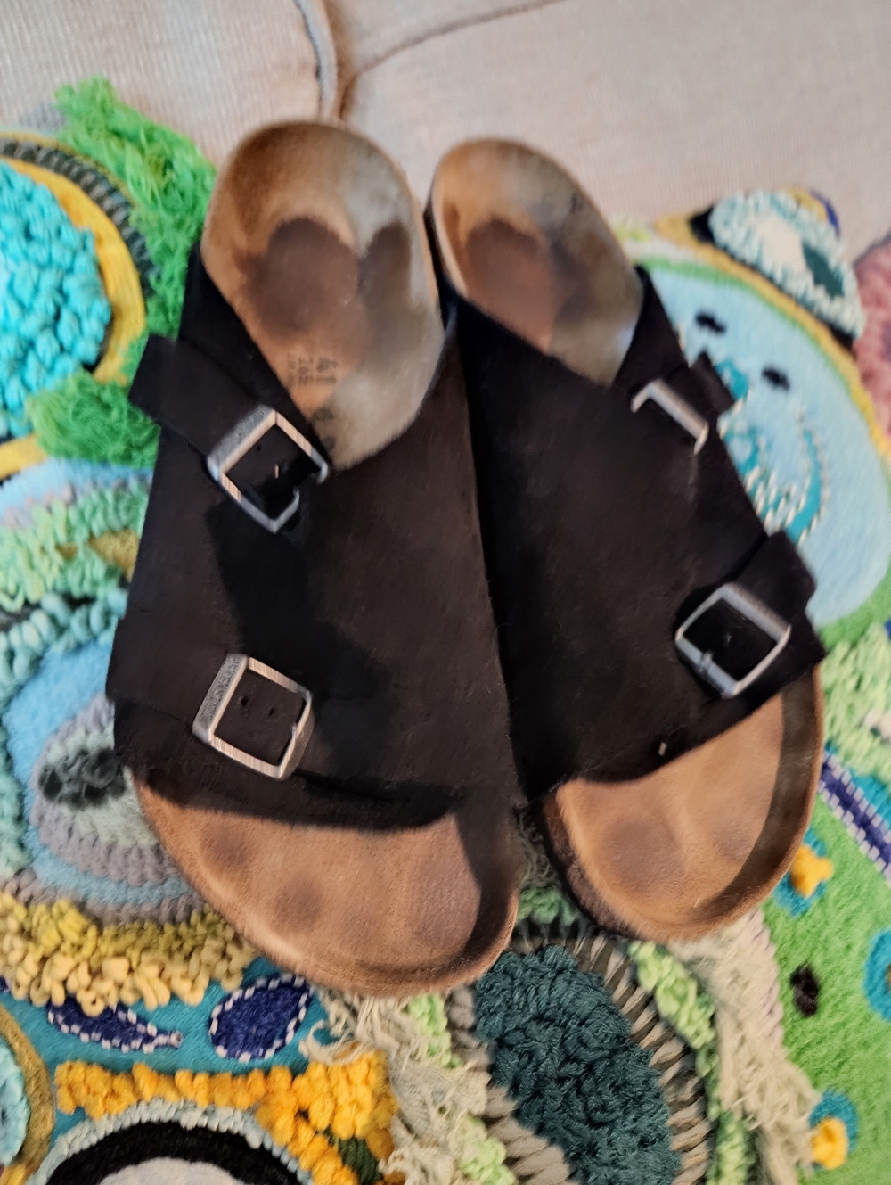 Birkenstock Black Double-Buckle Slide Sandals